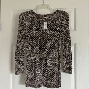 New Gap crochet, fitted sweater, brown, XS